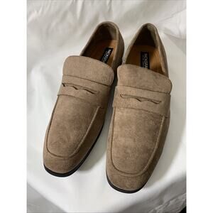 Nick Graham Altred Suede Penny Loafers Mens 8.5 Brown Nwt Dress Shoes